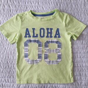 💙5/$20💙 Carter's Green "Aloha 08" Boy's Tee in Size 3T Short Sleeve